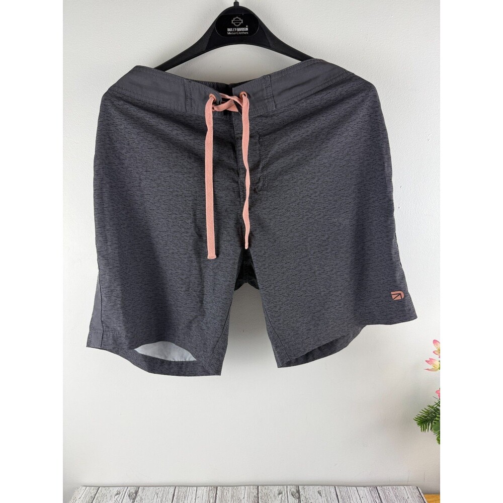 DenimLab men's beach shorts gray, pink, relaxed‎ fit Hook & Loop, Walk size M